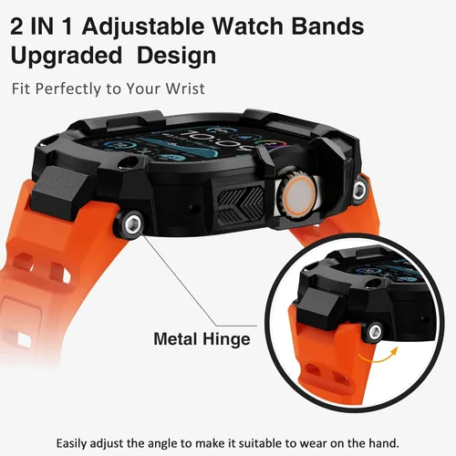 Miniatura 6 de ULTIMAL - Correa resistente con estuche para Apple Watch de 44 mm, correa protectora a prueba de golpes de grado militar para hombres, correa