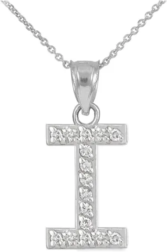 Miniatura 33 de Claddagh Gold . Collar con colgante de letra inicial de plata de ley 925 con circonita cúbica - Elección de tamaños