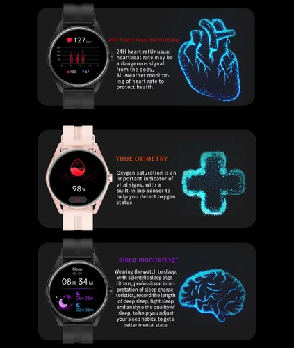 Miniatura 3 de Relojes inteligentes para hombres y mujeres Bluetooth marcación de llamadas/recordatorio de mensajes, reloj de fitness con frecuencia cardíaca