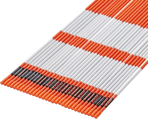 Miniatura 12 de VEVOR Marcadores de entrada, 50 PIEZAS 48 pulgadas, 0.31 pulgadas de diámetro, postes de fibra de vidrio naranja con cinta reflectante para nieve