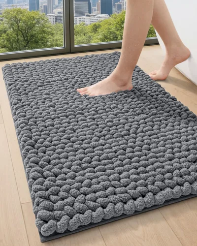 Miniatura 30 de DEXI Alfombrillas de baño para el baño 16x24, alfombra de baño antideslizante lavable, alfombrilla de baño de chenilla gruesa y suave absorbente