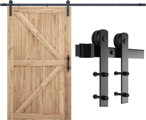 Miniatura 11 de Gancho para puerta Smartstandard deslizante, para puertas de graneros, con forma de "I", color negro, negro
