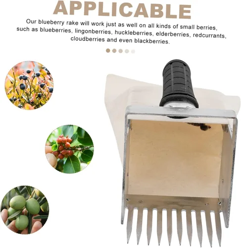 Miniatura 7 de Recogedor de bayas con asa, herramienta ligera de rastrillo de arándanos para una cosecha eficiente de frutas para arándanos, arándanos rojos y más