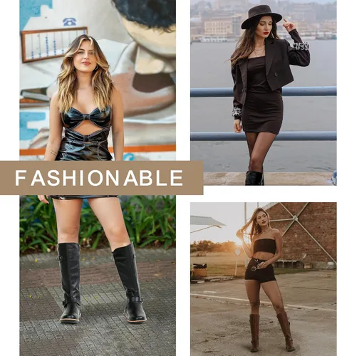 Miniatura 2 de Jeossy Botas hasta la rodilla 9656 para mujer, botas de equitación de moda con hebilla