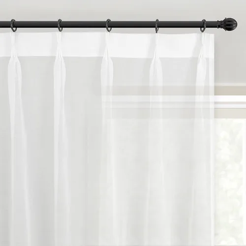 DriftAway Cortinas plisadas transparentes de 96 pulgadas de largo, juego de 2 paneles con pestaña trasera, cortinas verticales traslúcidas,