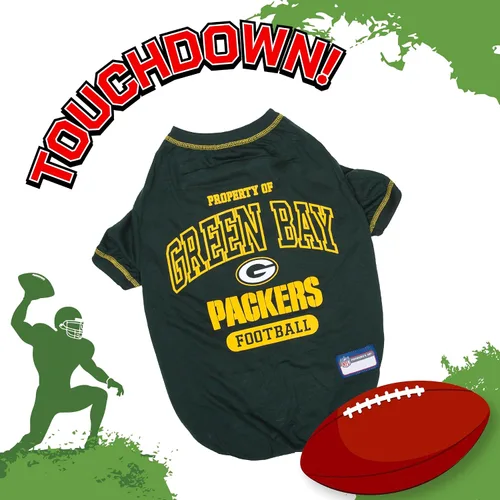 Miniatura 3 de NFL Green Bay Packers Camiseta para Perros para Mascotas, Talla Mediana. Camiseta para Mascotas con Licencia Oficial con Logotipo del Equipo, Ropa