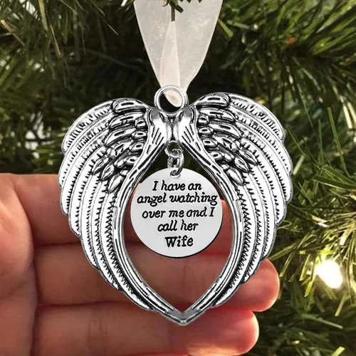 Miniatura 17 de Adorno conmemorativo de Navidad, Una parte de mi corazón está en el cielo, colgante para árbol de Navidad, regalos conmemorativos por pérdida