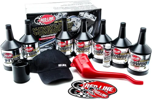 Miniatura 4 de Paquete de aceite Red Line 90226 Big Twin 20w50 Power Pack con filtro de aceite de alto rendimiento K&N (Kit extra grande, filtro negro)
