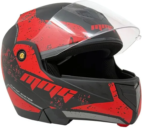 Miniatura 2 de MMG Casco modular de cara completa para motocicleta para adultos, modelo 34 con visera abatible