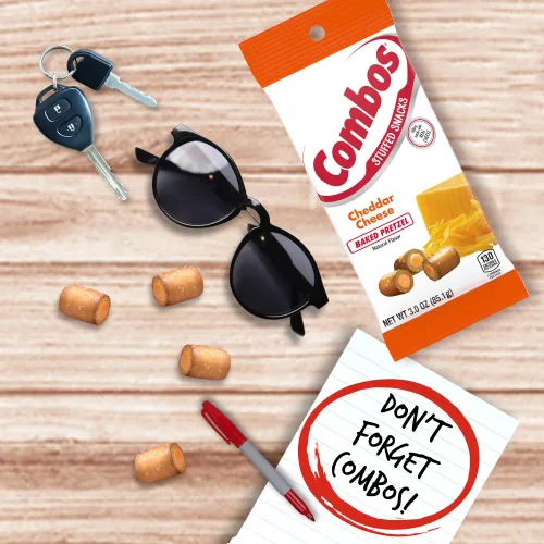 Miniatura 7 de COMBOS Stuffed Snacks Cheddar - Bocadillos de pretzel horneados con queso cheddar, bolsas individuales de pretzels de 3.0 onzas (paquete de 12)