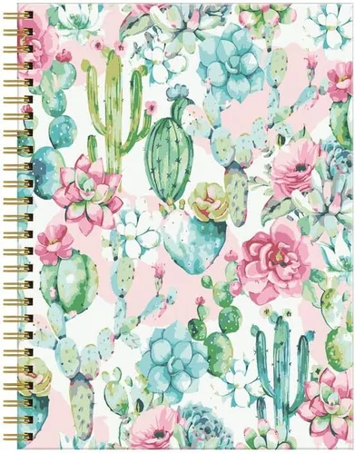 Miniatura 10 de Cuaderno de espiral para mujer, cuadernos universitarios A5 de 6 x 8.4 pulgadas, 120 páginas (60 hojas) diario rayado con papel grueso de alta