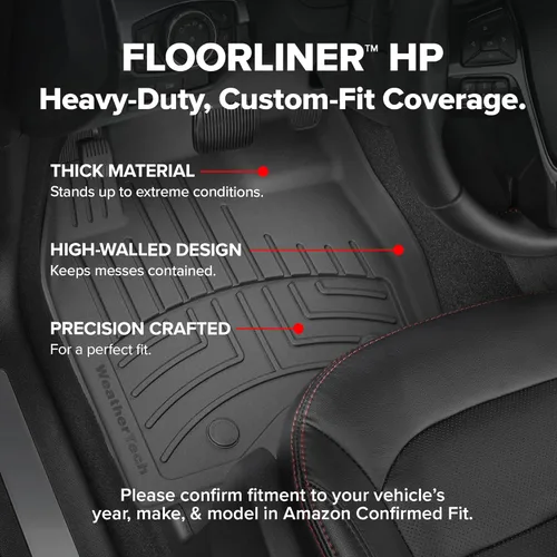 Miniatura 3 de Weathertech FloorLiner HP Alfombrillas de suelo personalizadas para Jeep Grand Cherokee 4xe - 1ª y 2ª fila (4416961-4417822IM), negro