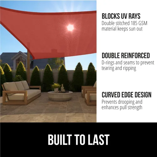 Miniatura 2 de GORILLA GRIP Toldo rectangular resistente con protección UV, resistente a la decoloración, desgarros y al óxido, bordes curvos que bloquean la luz