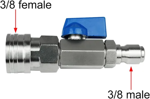 Miniatura 3 de Kit de válvula de bola de lavadora de alta presión 3/8 NPT conector rápido 4500 PSI para manguera de lavadora eléctrica