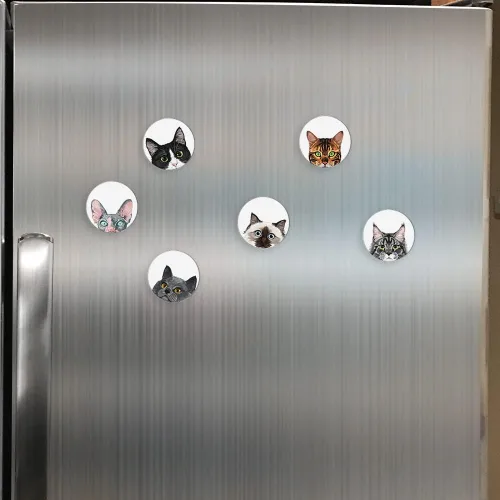 Miniatura 4 de WIRESTER Juego de 6 divertidos imanes decorativos para el hogar, oficina, aula, bonitos imanes para pegar en computadora, nevera, lavadora