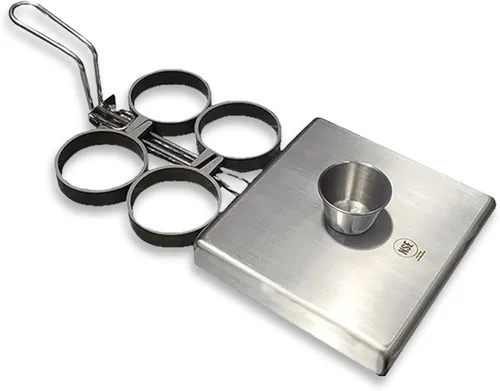 Miniatura 10 de Rattleware Anillos para huevos de acero inoxidable, grado comercial, cocción uniforme, mango resistente al calor, ideales para freír huevos
