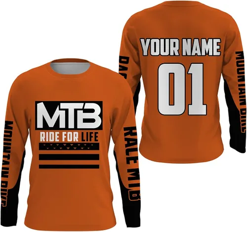 JTS494 - Camiseta de manga larga para bicicleta de montaña, camiseta de ciclismo con protección UV UPF 30+