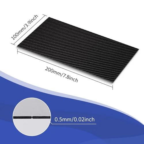 Miniatura 5 de Hojas de Fibra de Carbono 100X200X0.5MM - FAKILO 100% 3K Fibra de Carbono Mate para Reparación de Paneles de Modelos de Billeteras Hechas a Mano DIY