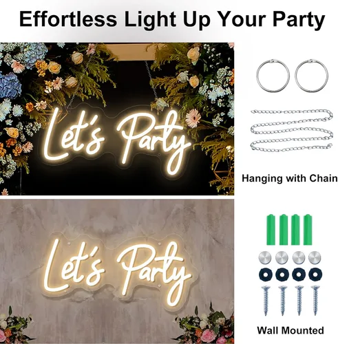 Miniatura 5 de Letreros de neón para telón de fondo, letrero de luz de neón para decoración de pared, letrero de neón LED HDJSIGN para cumpleaños, despedida