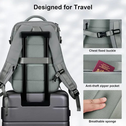 Miniatura 5 de HOMIEE Bolsa de Mano, Mochila de Viaje Grande Aprobada para Vuelos Bolsa para Artículos Personales, Mochila Diaria Impermeable para Equipaje Ligera