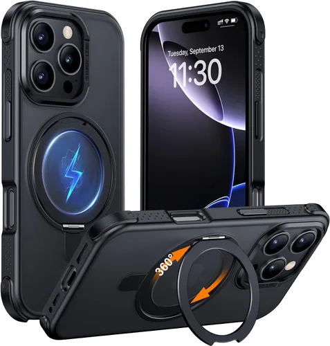 Miniatura 41 de Magnética para iPhone 12 e iPhone 12 Pro Funda, [con Soporte de Anillo Magnético Invisible Giratorio 360°][A Prueba de Golpes][Compatible
