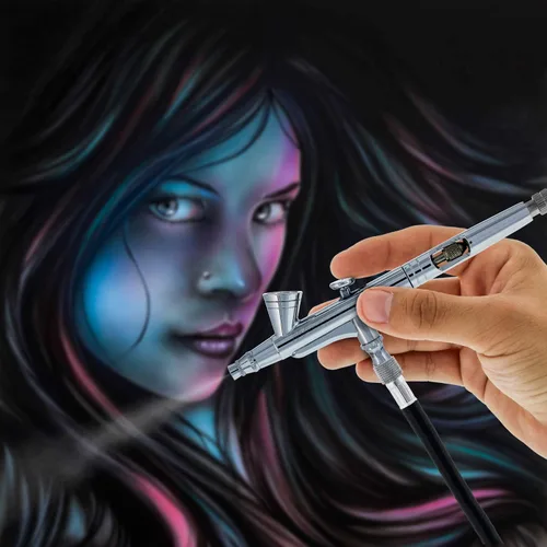 Miniatura 6 de Master Performance G266 Pro Set Master Airbrush con 3 juegos de boquillas (agujas de 0.2, 0.3 y 0.020 in, puntas de líquido y tapas de aire), mango