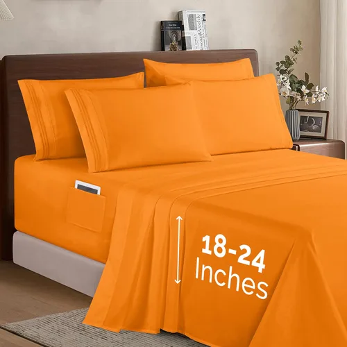 Miniatura 40 de Elegant Comfort - Juego de ropa de cama resistente a arrugas y decoloración más acogedor, sábana bajera elástica en todo el contorno, bolsillo