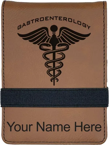Miniatura 15 de LaserGram Mini Padfolio con bloc de notas y bolígrafo, gastroenterología, grabado personalizado incluido (rosa)