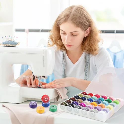 Miniatura 6 de 36 bobinas e hilos de coser preenrollados con estuche, aguja y enhebrador para Babylock Singer Janome Brother Máquina de coser múltiple