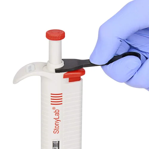 Miniatura 6 de Stonylab Controlador de pipeta de canal único, pipeta de micropipeta de volumen variable ajustable con cono de punta autoclavable para investigación