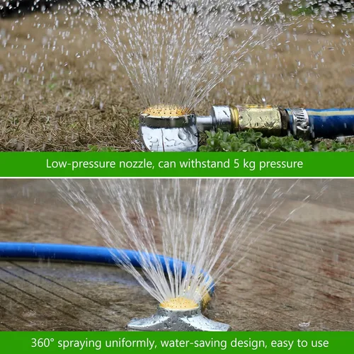 Miniatura 5 de Riakrum 1 paquete de rociadores de metal de 360 grados, rosca interna de 3/4 pulgadas, patrón circular ajustable con flujo de agua suave para patio