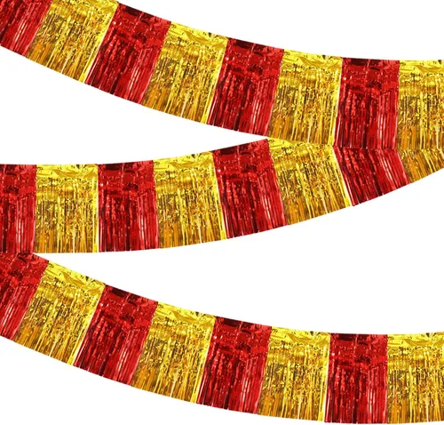 Miniatura 68 de BEISHIDA 3 Paquetes de Guirnalda de Flecos de Lámina Metálica Arcoíris Oscuro para Colgar en la Pared, Banderas de Oropiel para Halloween, Flotas