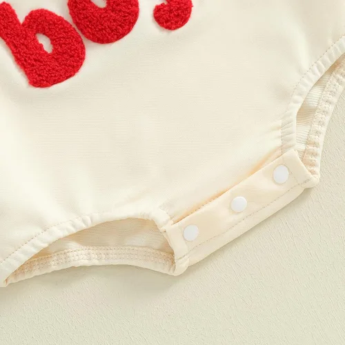 Miniatura 7 de SOLILOQUY Traje de manga larga con cuello redondo para el primer día de San Valentín para bebé niño y niña, mameluco de corazón de amor