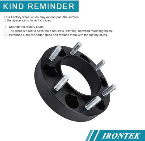 Miniatura 49 de IRONTEK Espaciadores de rueda de 2 pulgadas de 0.236 x 5.315 in para F150 (orificio de cubo de 3.429 in, pernos M14x2) 0.236x5.315 in a 0.236x5.315
