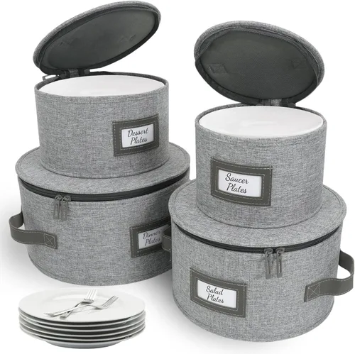 Miniatura 20 de HOMELUX THEORY 8 piezas de contenedores de almacenamiento de porcelana de carcasa dura, almacenamiento de tazas, copas de vino, utensilios