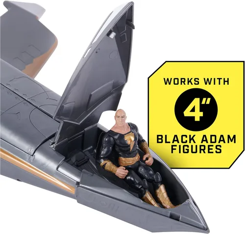 Miniatura 3 de DC Comics, Hawk Cruiser Patrol, incluye figuras de acción Black Adam y Hawkman, más de 16 pulgadas de ancho, primera edición, juguetes de Deluxe