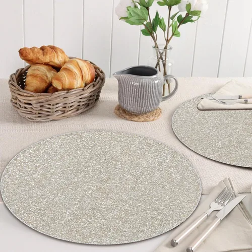Miniatura 10 de Cargador Redondo con Cuentas de 13", Blanco, Mantel Decorativo para Mesa de Comedor, Cargador Brillante para Fiestas y Navidad, Decoración de Mesa