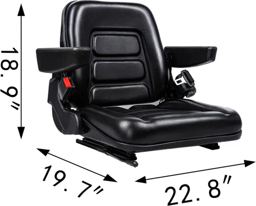 Miniatura 8 de SEATIN Asiento Universal para Montacargas, Asiento de Tractor, con Micro Interruptor, Reposabrazos y Cinturón de Seguridad, para Tractor, Cortadora