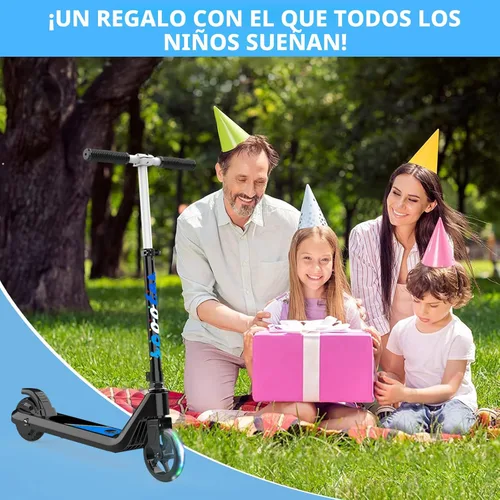 Miniatura 9 de LINGTENG Patinete Eléctrico para Niños de 6 a 10 Años, Patinete de Impulso con Arranque por Patada con Velocidad y Altura Ajustables, Rueda Luminosa