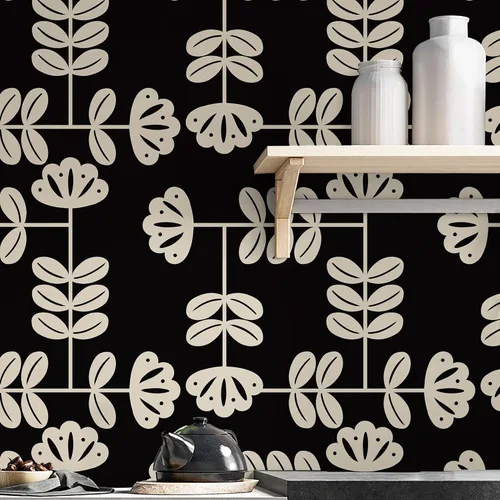 Miniatura 11 de HeloHo Papel tapiz de quitar y pegar Papel de contacto verde Papel tapiz bohemio Papel tapiz moderno geométrico Autoadhesivo removible Vinilo