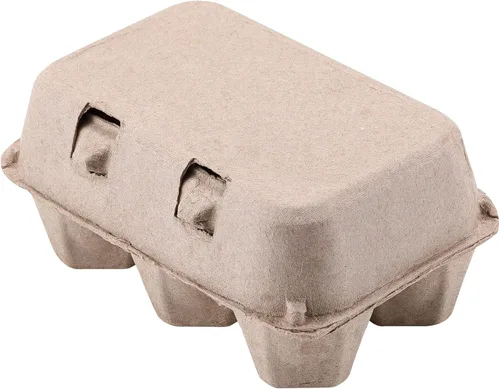 Miniatura 7 de Media docena de cajas de huevos vintage, paquete de 50 cartones de huevos de pulpa natural en blanco, 6 unidades para huevos de gallina, bandeja
