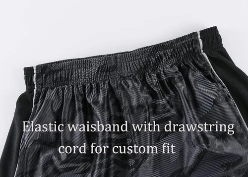 Miniatura 5 de Pantalones cortos de baloncesto para hombre, de secado rápido, con cordón y bolsillos, para correr y gimnasio