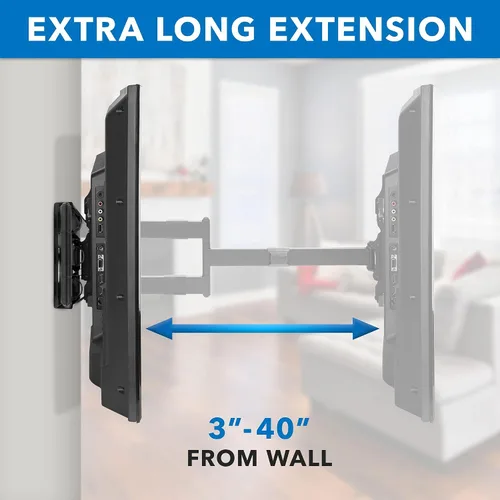 Miniatura 3 de Mount-It! Soporte de pared de brazo largo, soporte de pared con brazo articulado de extensión de 40 pulgadas, compatible con pantallas 42, 47, 50