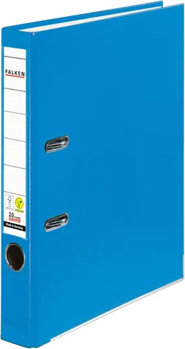 Archivos de plástico originales Falken PP-Color. Fabricado en Alemania. Carpeta de anillos DIN A4 de 2.0 in de color pastel Aqua Carpeta de archivos