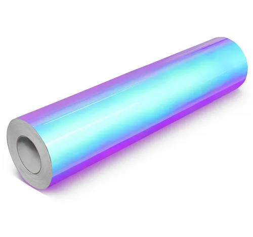Miniatura 2 de VViViD DECO65 - Rollo de vinilo adhesivo holográfico de unicornio de alto brillo de ópalo azul a morado para máquinas troqueladoras y trazadoras