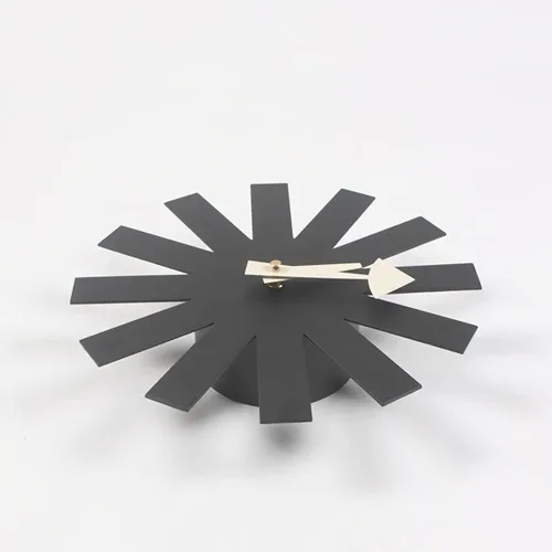 Miniatura 2 de SHISEDECO Reloj asterisco moderno en negro, sin tictac, diseño retro de mediados de siglo, reloj de cuarzo de pared silencioso decorativo