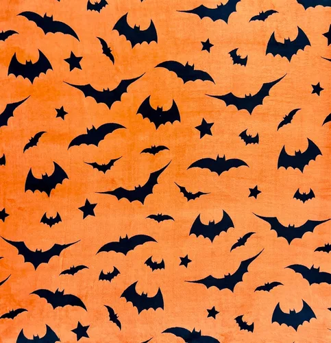 Miniatura 7 de Manta de Halloween: Silueta de murciélagos negros suaves en vellón de terciopelo naranja para sofá, cama, sofá, silla, dormitorio