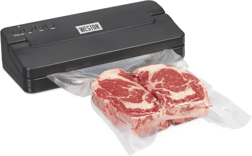 Weston Máquina compacta selladora al vacío de alimentos, potente bomba de 23 pulgadas de Hg, para bolsas de hasta 11 pulgadas de ancho, 100 vatios,