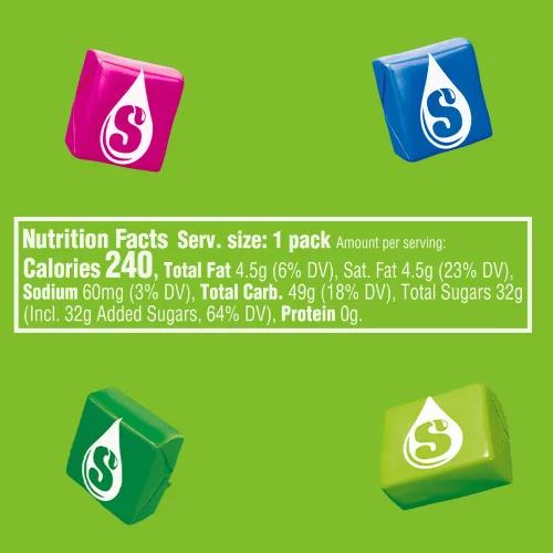 Miniatura 2 de STARBURST Caramelos masticables ácidos envueltos individualmente, masticables de fruta ácida, tamaño compartido, paquete de 2.07 onzas, caramelo a