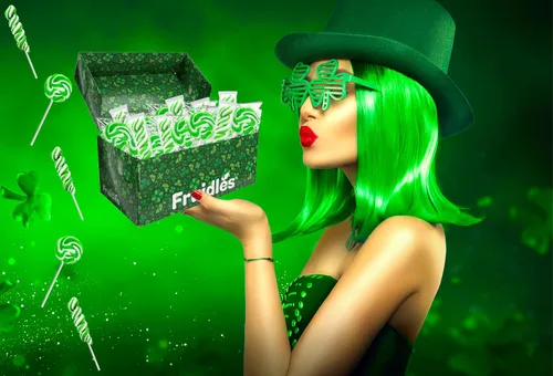 Miniatura 3 de Fruidles Paletas variadas de remolinos del día de San Patricio, caja de recuerdos de fiesta, envueltas individualmente (paquete de 24)